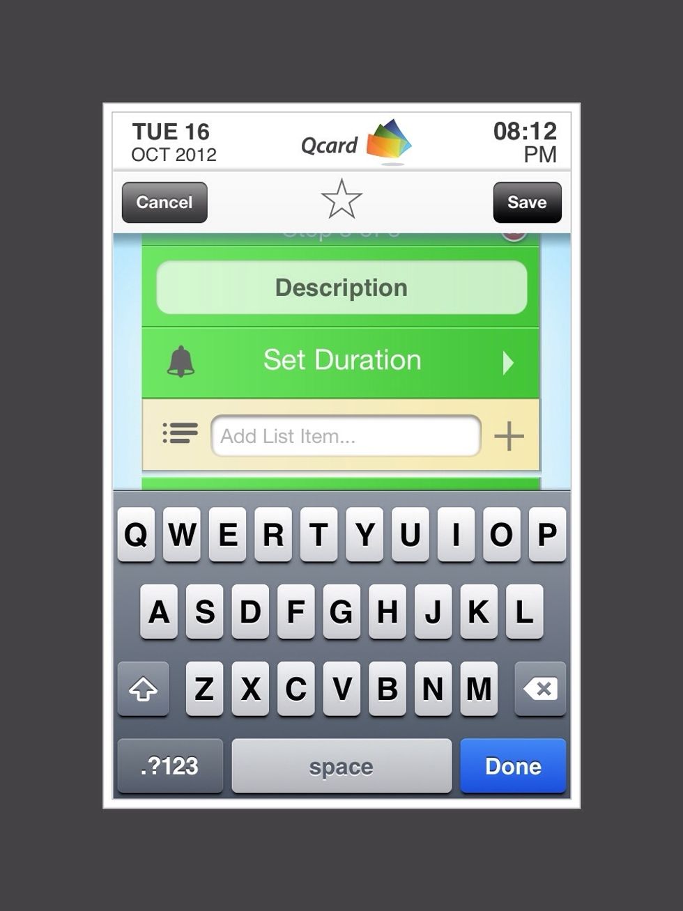 Tap on "Description" and add third step of task. ( take laundry out of dryer)