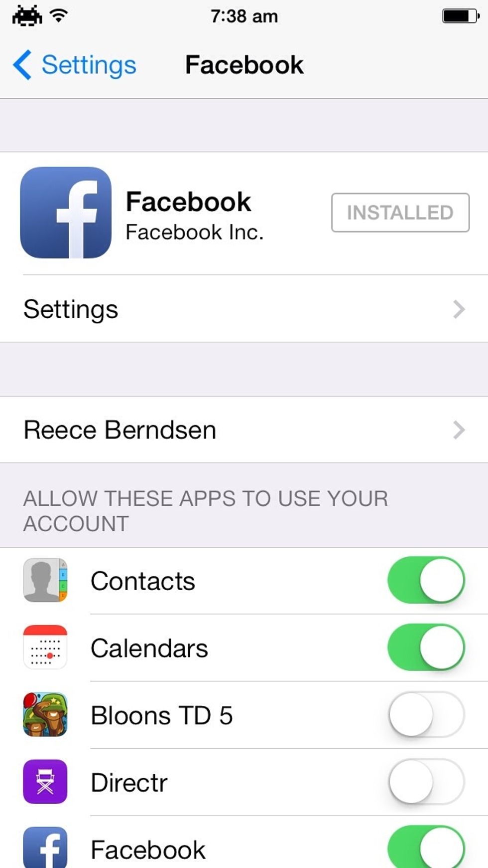 Tap on it, then choose settings.