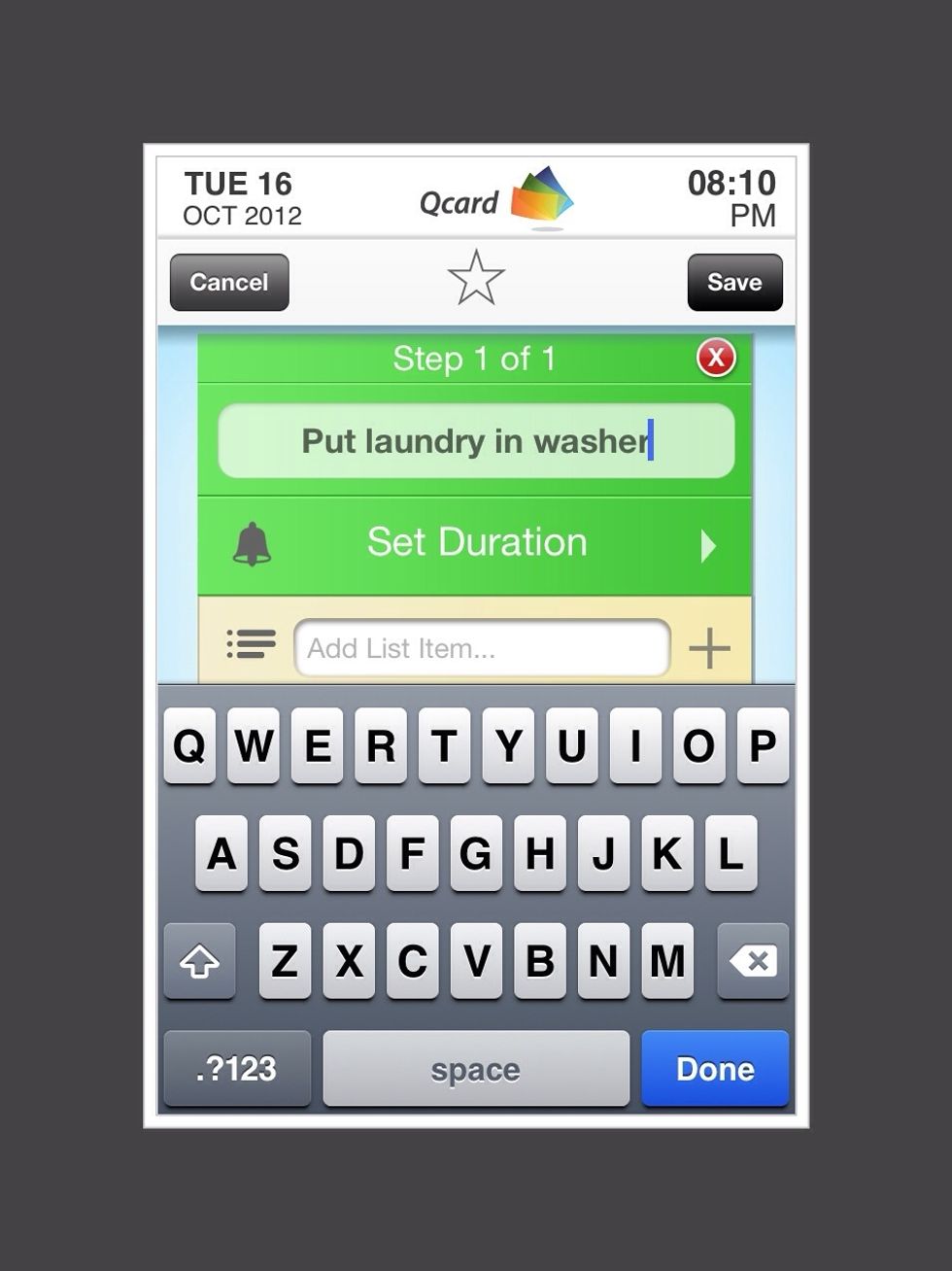 Tap on "Set Duration"