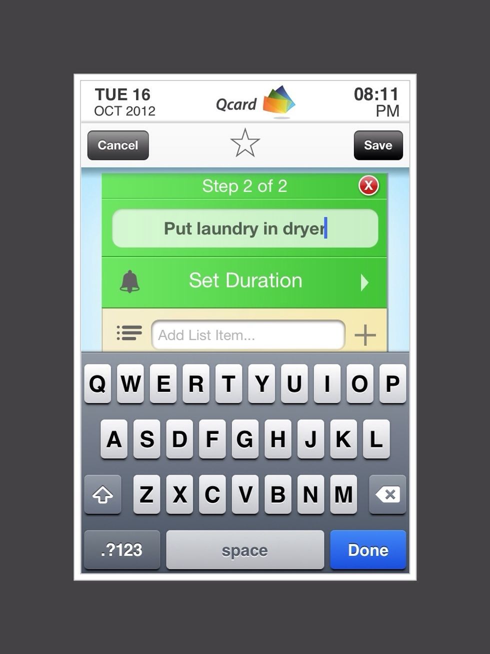 Tap on "Set Duration"