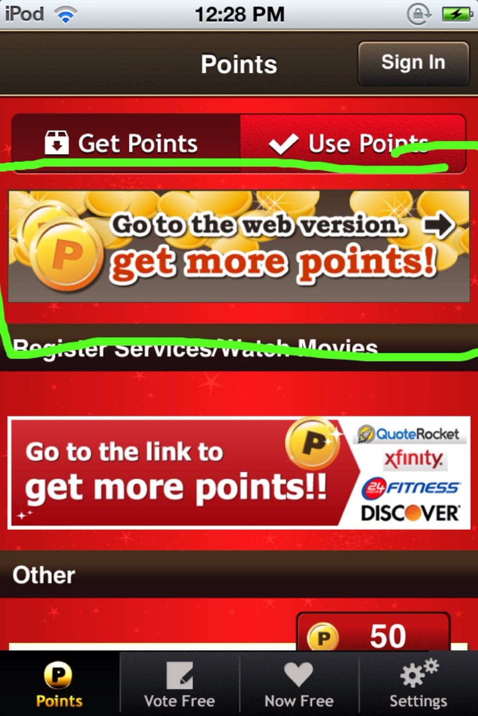 Tap on the outlined box