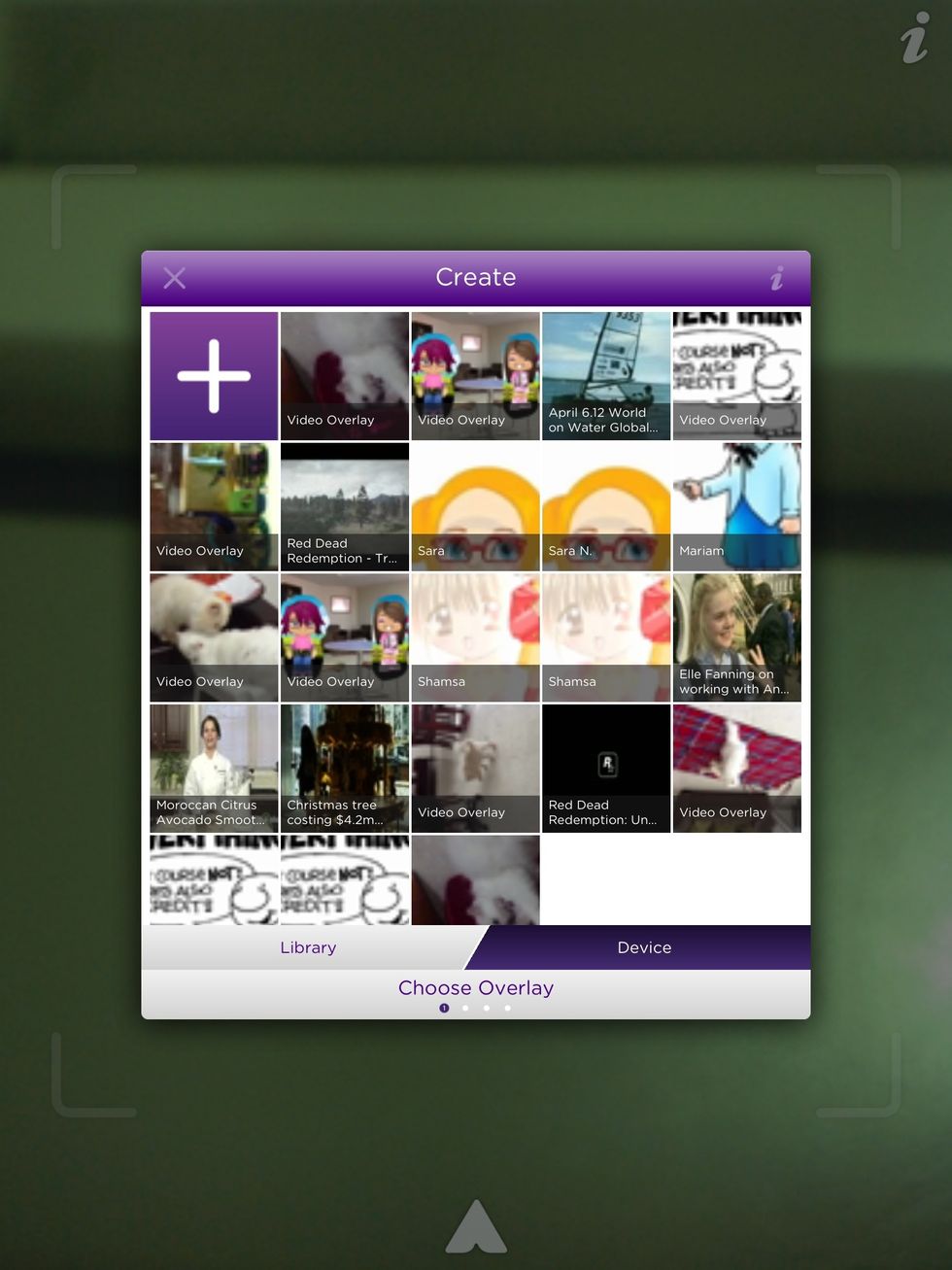 Tap on the + sign to add a video