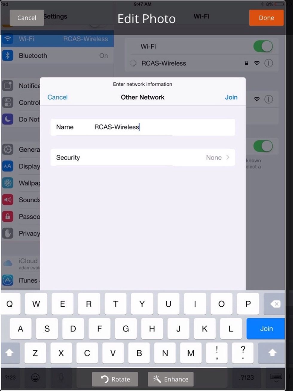 Tap "Security" to select the login platform.