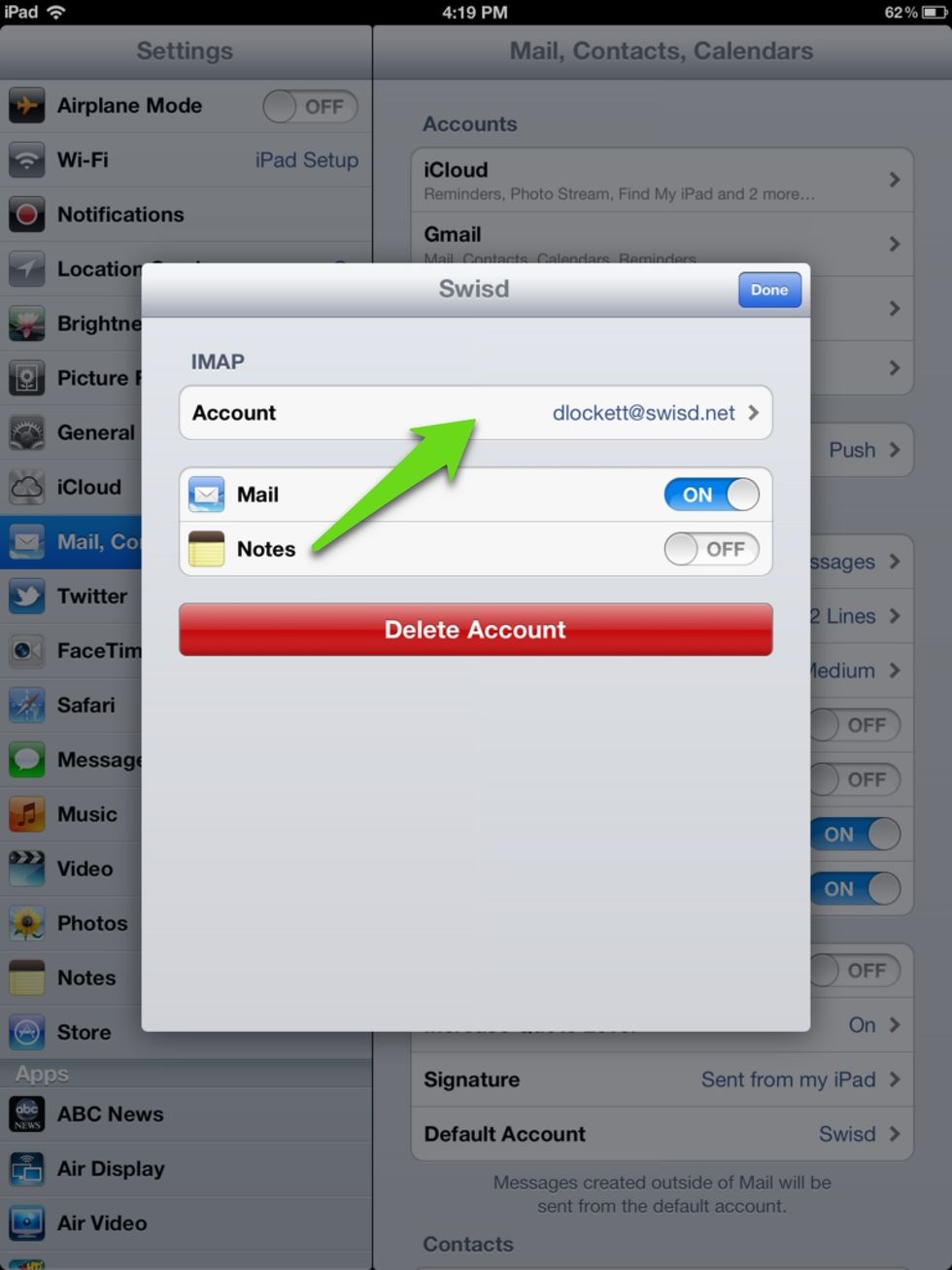 Tap the account name