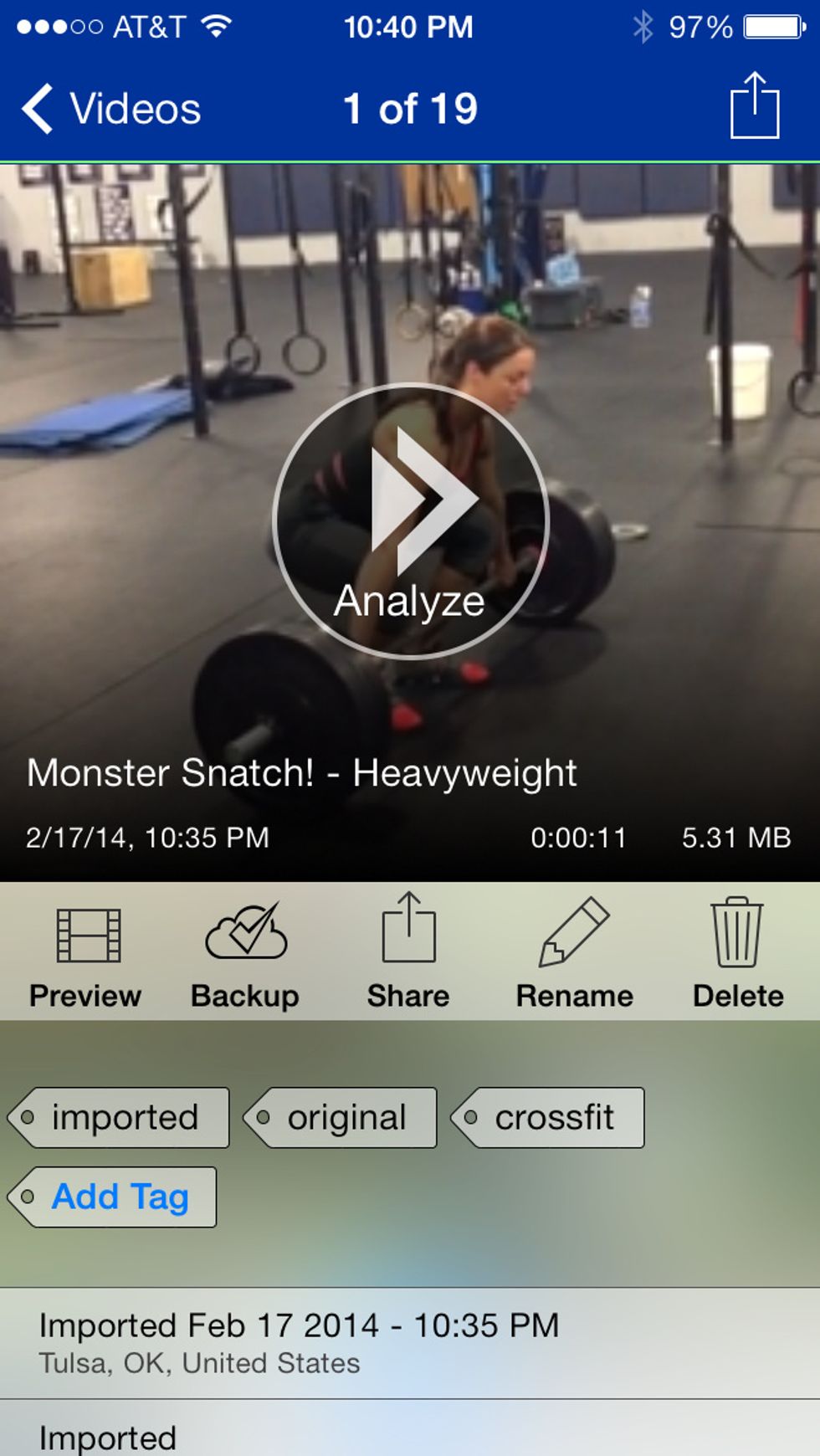 Tap the Analyze button.