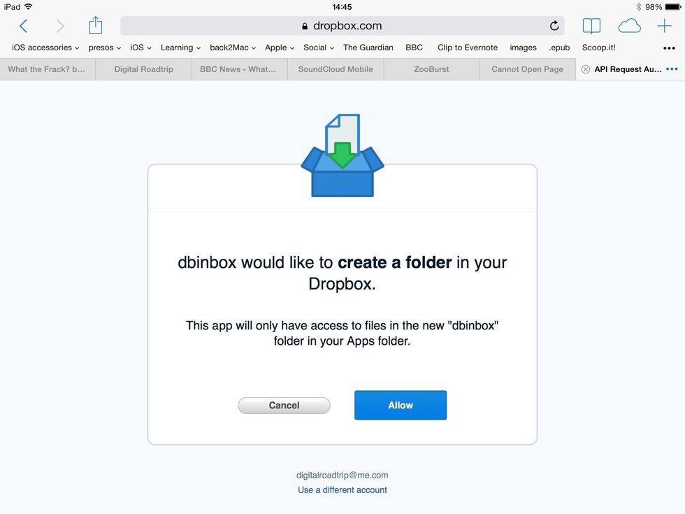 Tap the blue allow button!
