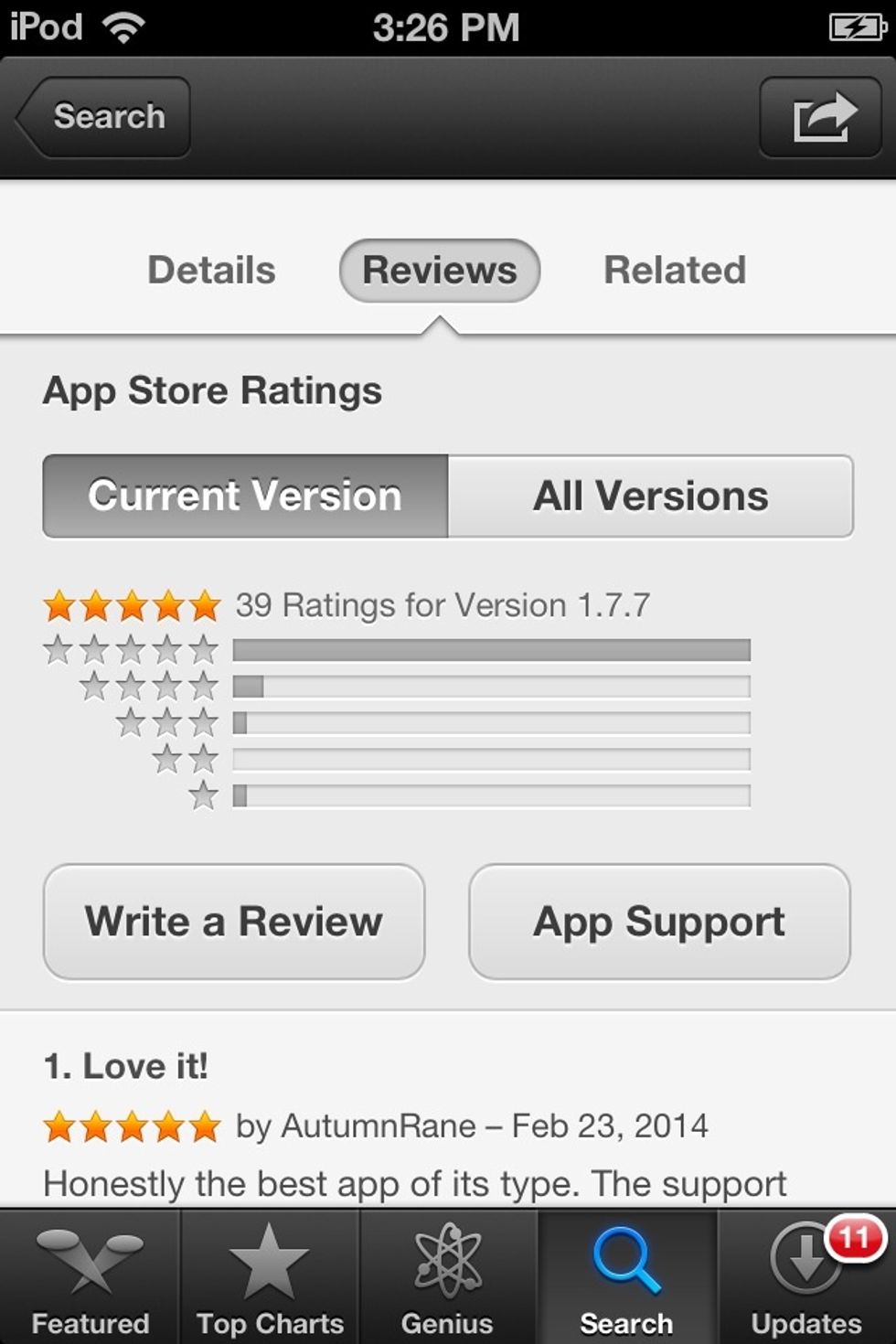 Tap the button that says 'Write a Review'