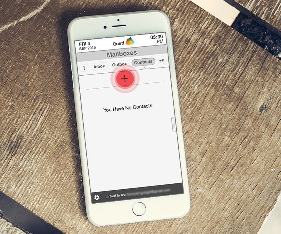 Tap the "+" button to add a new contact
