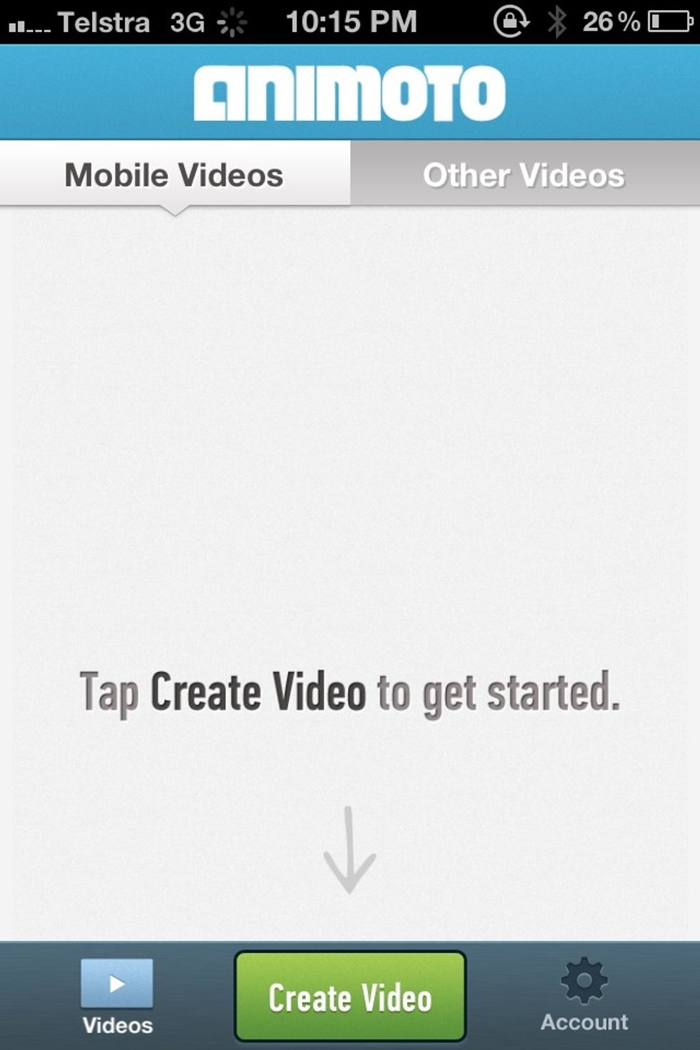 Tap the Create Video button at the bottom.