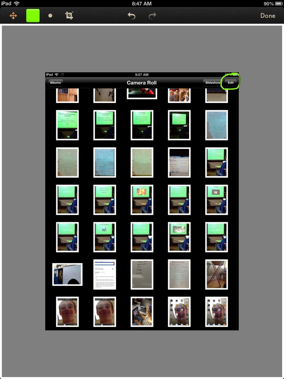 Tap the "edit" button (top right hand corner)