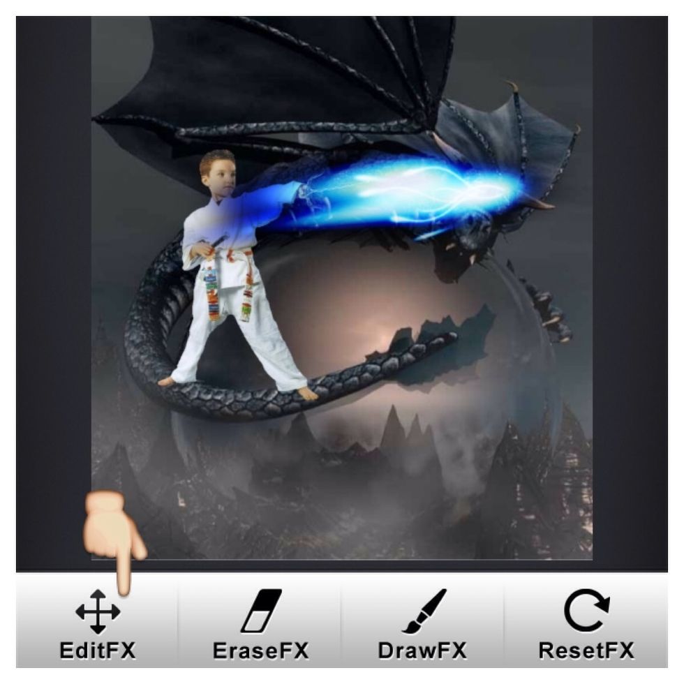 Tap the EditFX to position the effect.