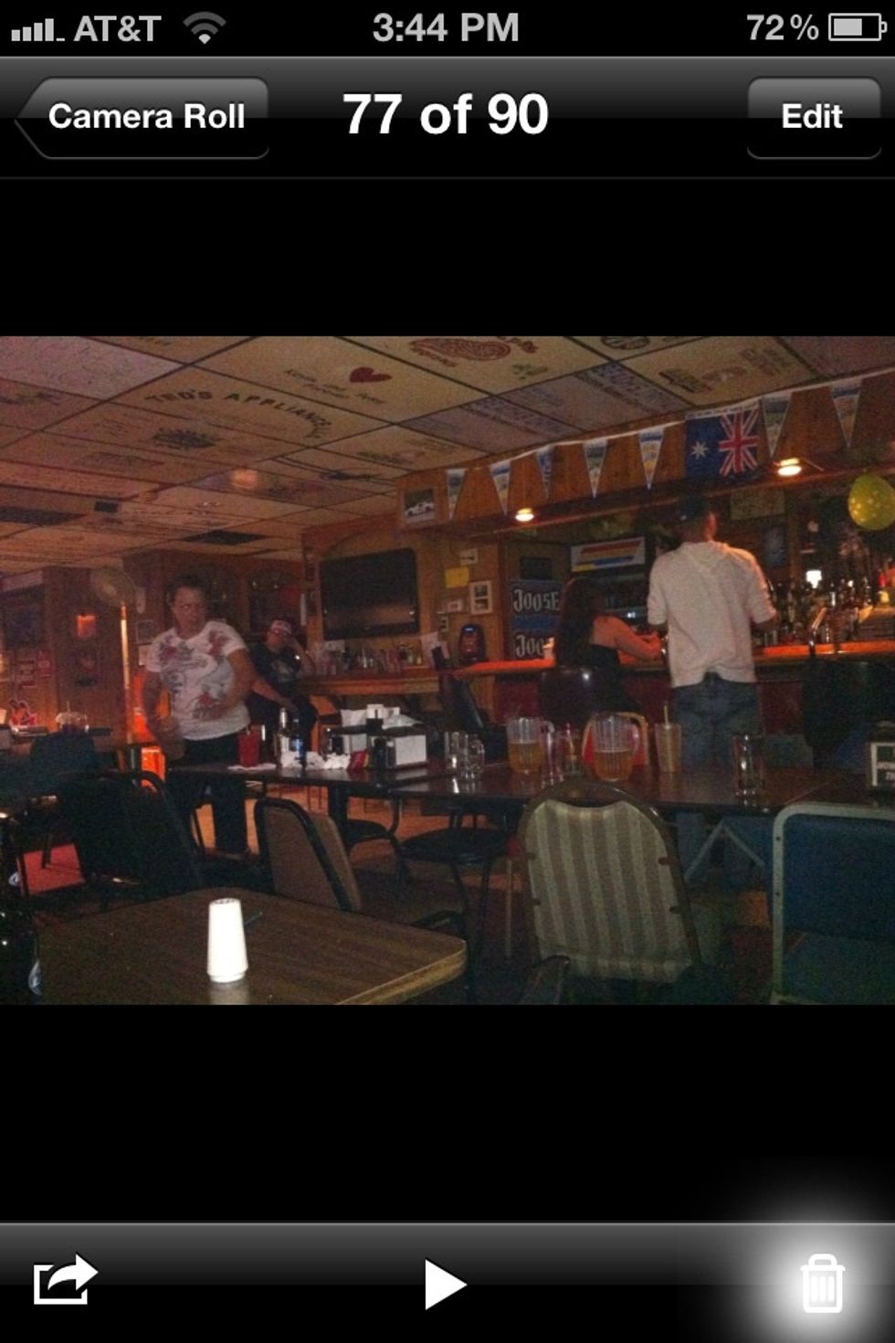 Tap the garbage can.