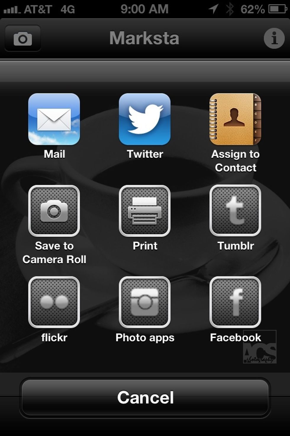 Tap the, iOS universal, "Share" icon to bring up your save and share options. Choose whichever destination is appropriate and go to town.