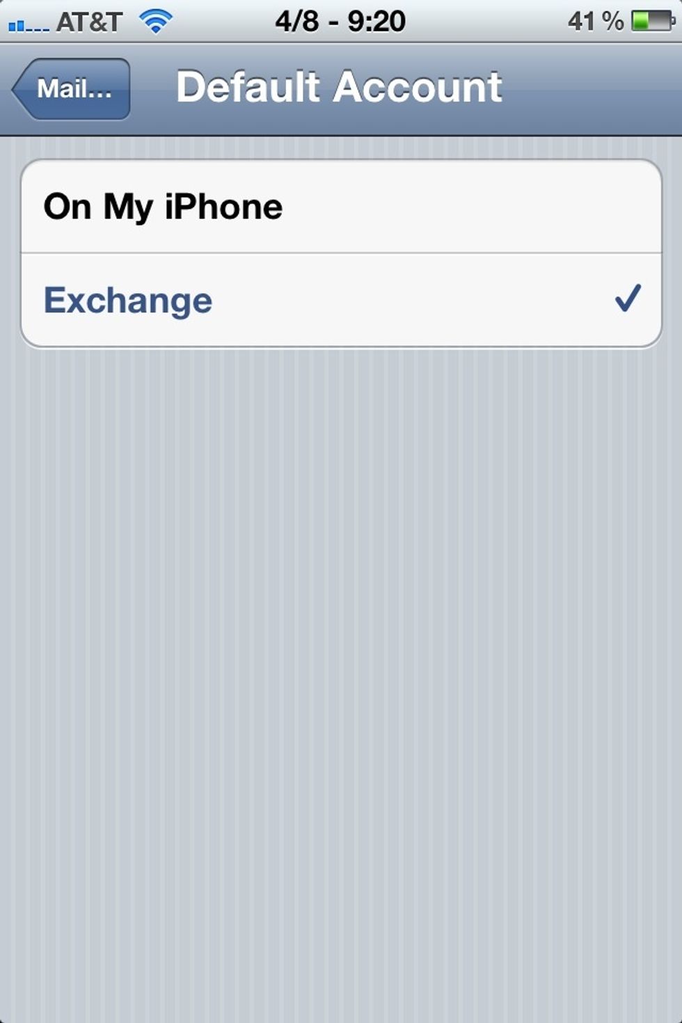 Tap the name of your Office365 account, which you just set up. This will make Office365 your default contact list. When you create a new contact, it will go into this list from now on.