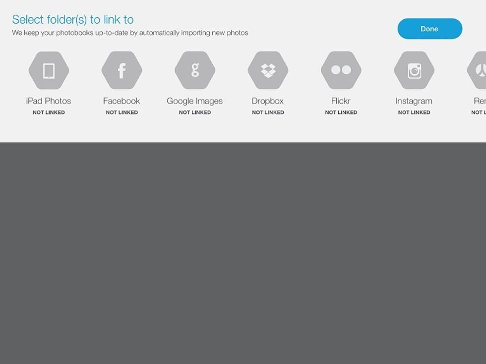 Tap the photo source of the folder you created in Step 1. In the example, I had stored the photos in a folder in Dropbox called "Father's Day 2014".