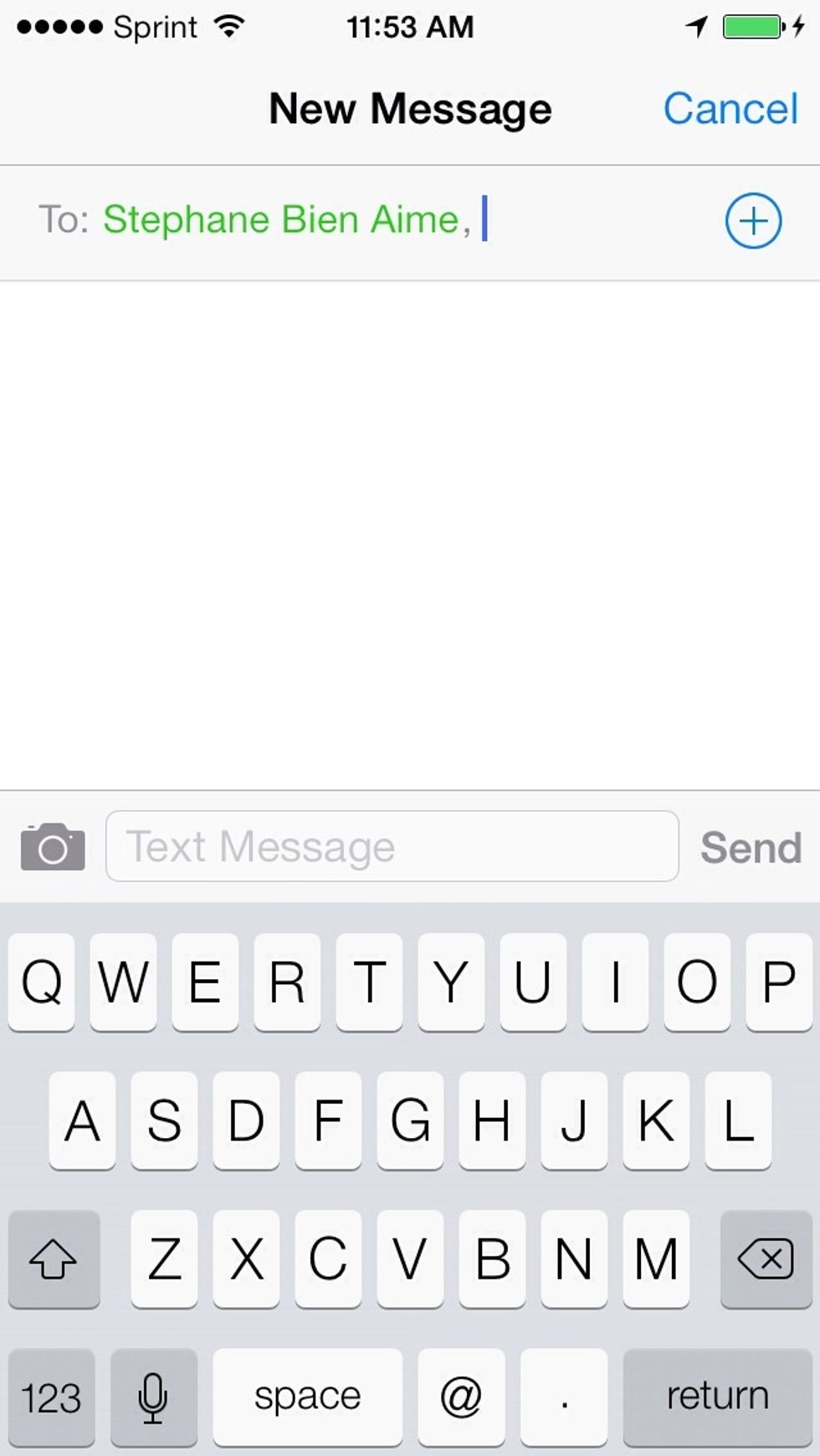 Tap  the plus button to Add the name in you contact list