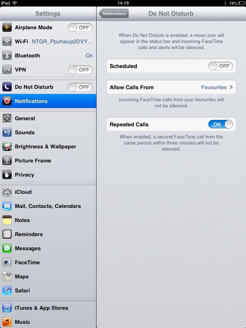 Tap the scheduled slider to on. Now select the times you want to have do not disturb on between.