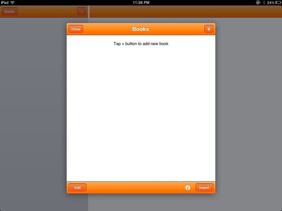 Tap the + to create a book.