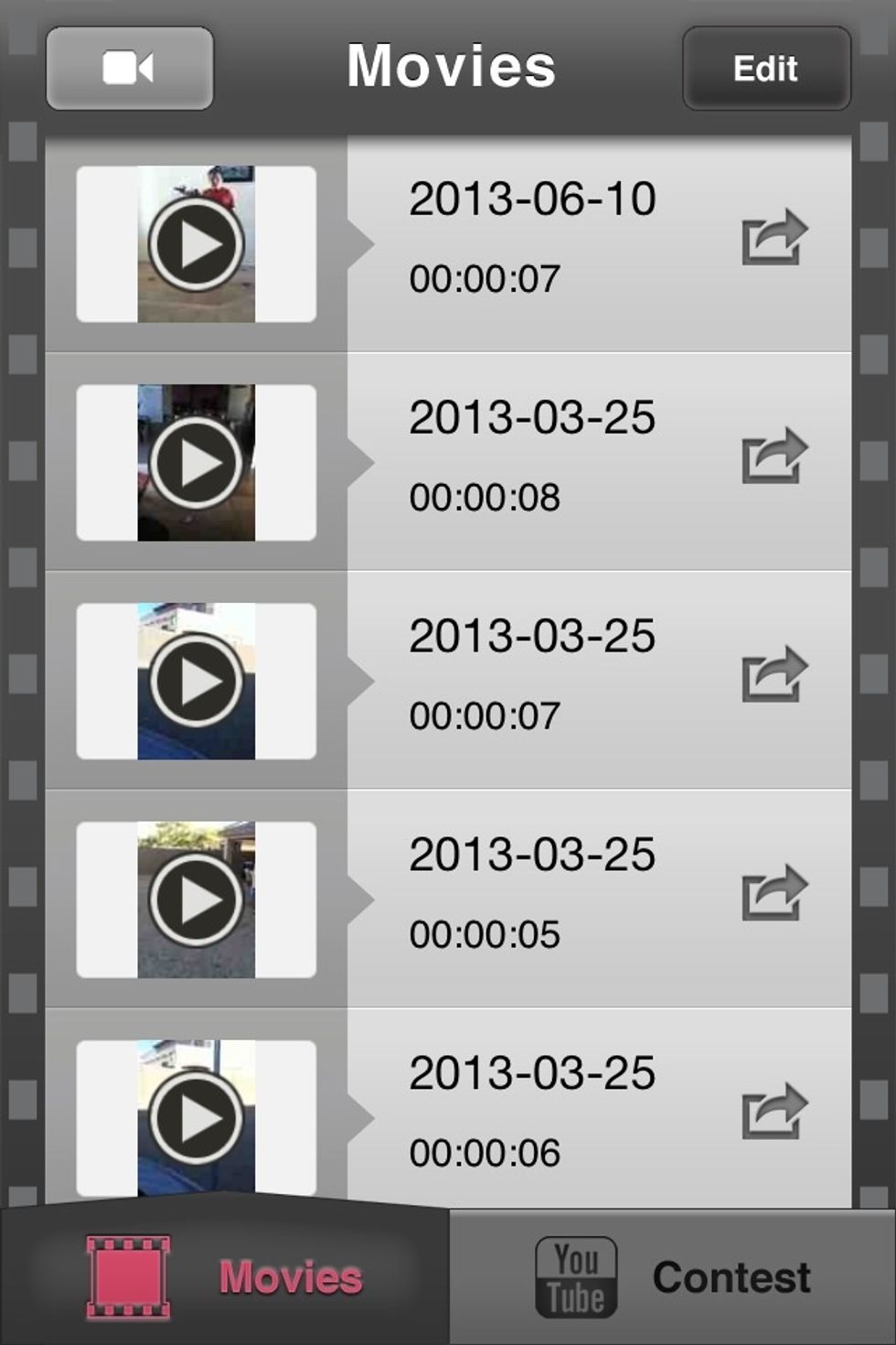 Tap the video you filmed.