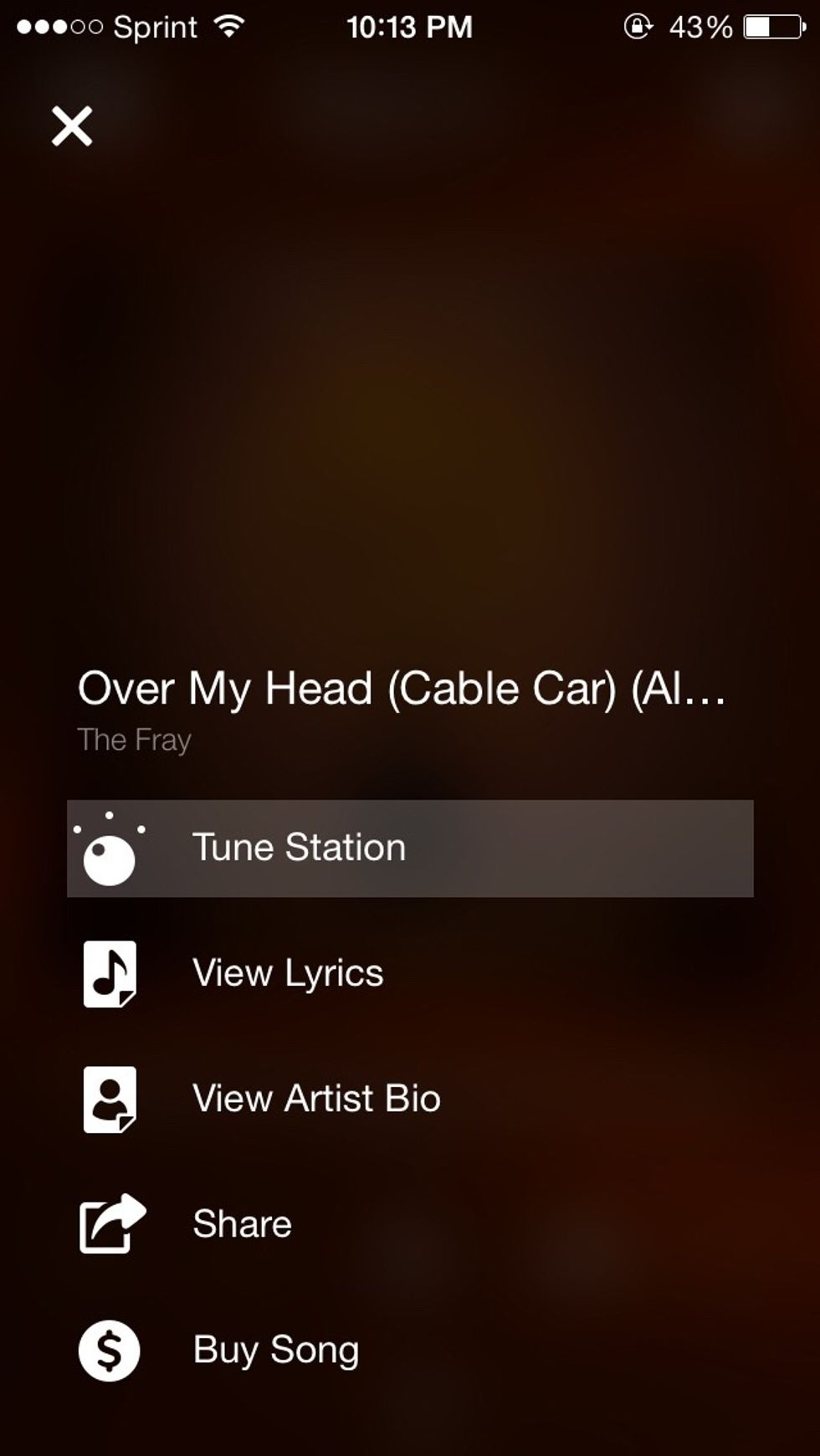 Tap "Tune Station".