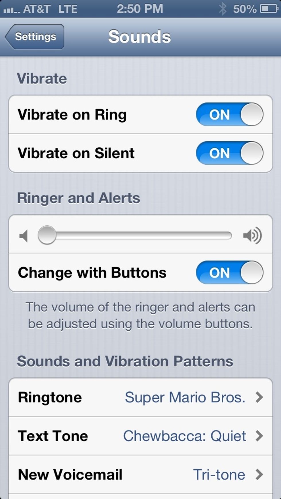 Tap which Sound/Vibration you would like to change, remember each Sound/Vibration will be unique