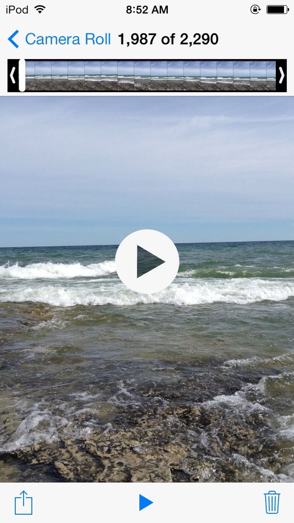 Tap you video.  You screen should look like this.