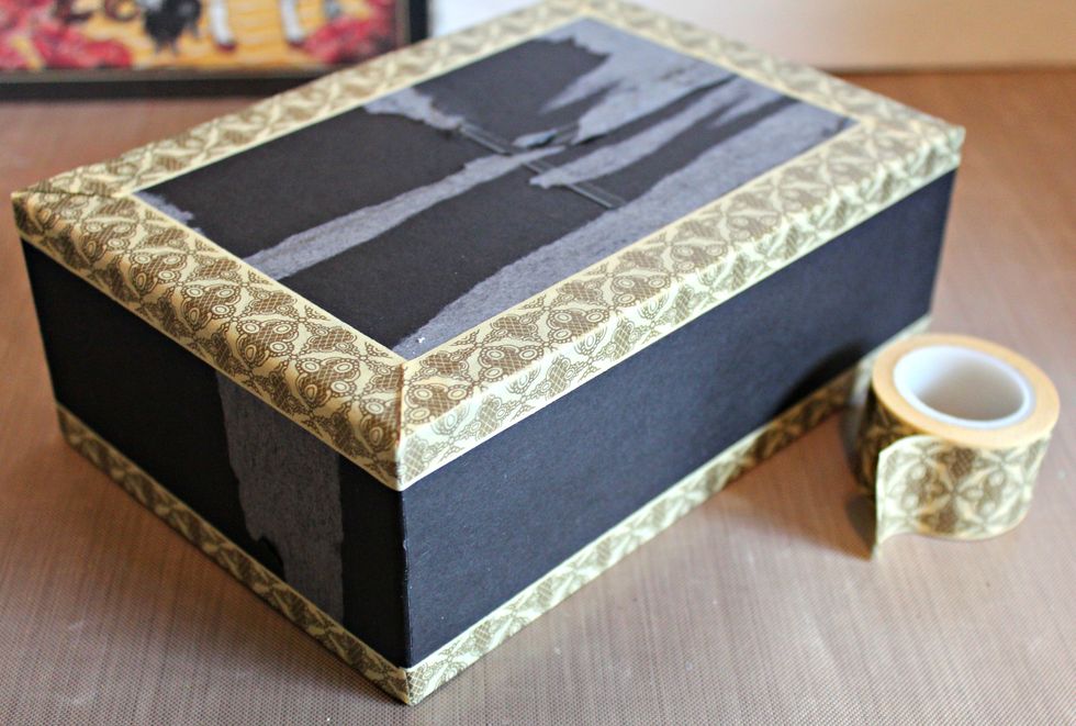 Tape edges with washi tape.