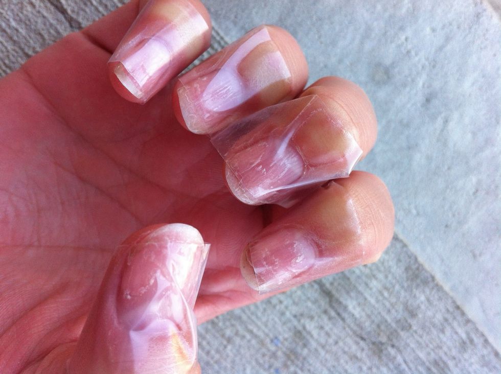 Tape nails and leave tip with out tape.