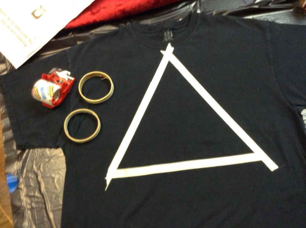 Tape off the section you want to be SPACEY! I wanted a triangle, but feel free to do whatever you can imagine!