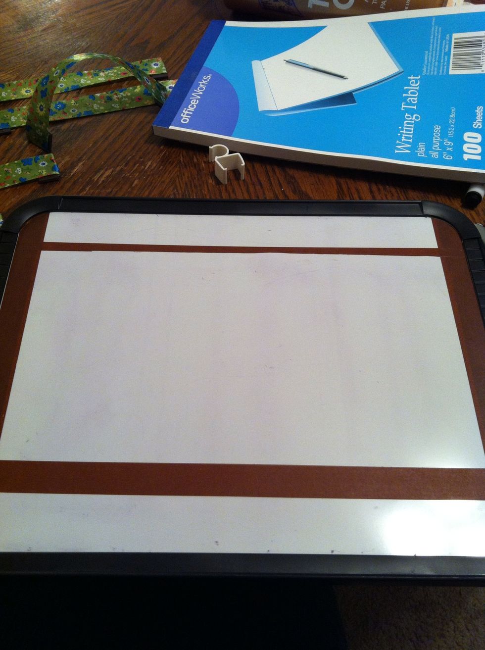 Tape over your lines with your washi tape. If you don't have washi tape, you could glue down thinner ribbons.