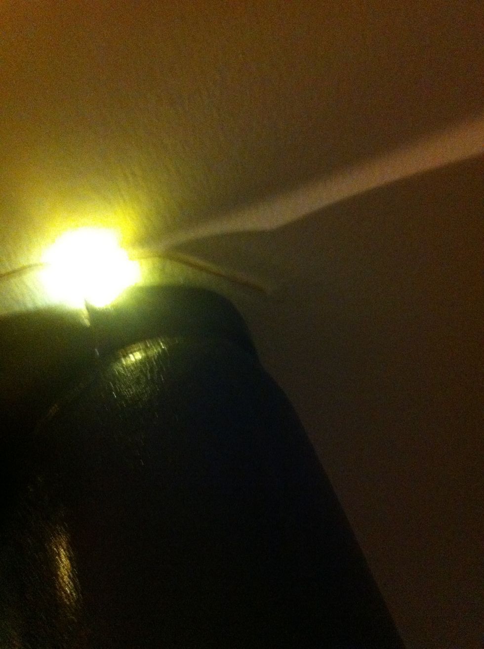 Tape the end to the end of where ever you are putting your wall decor.