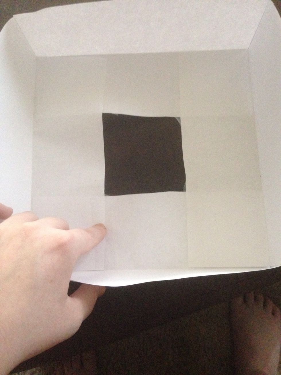 Tape wear my finger is pointing.on all 4 sides