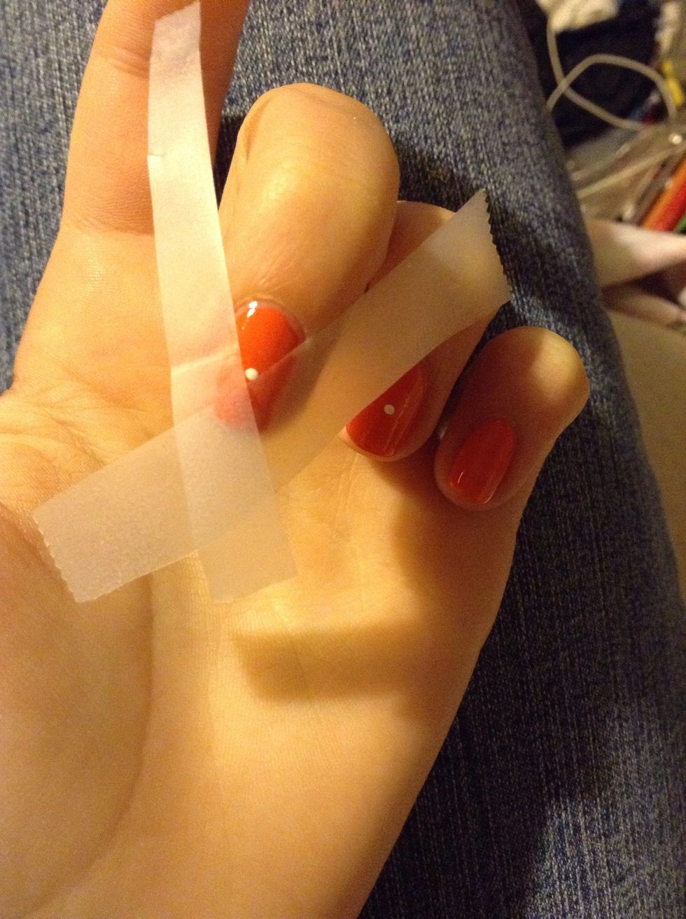 Tape your nails so only a triangle is showing