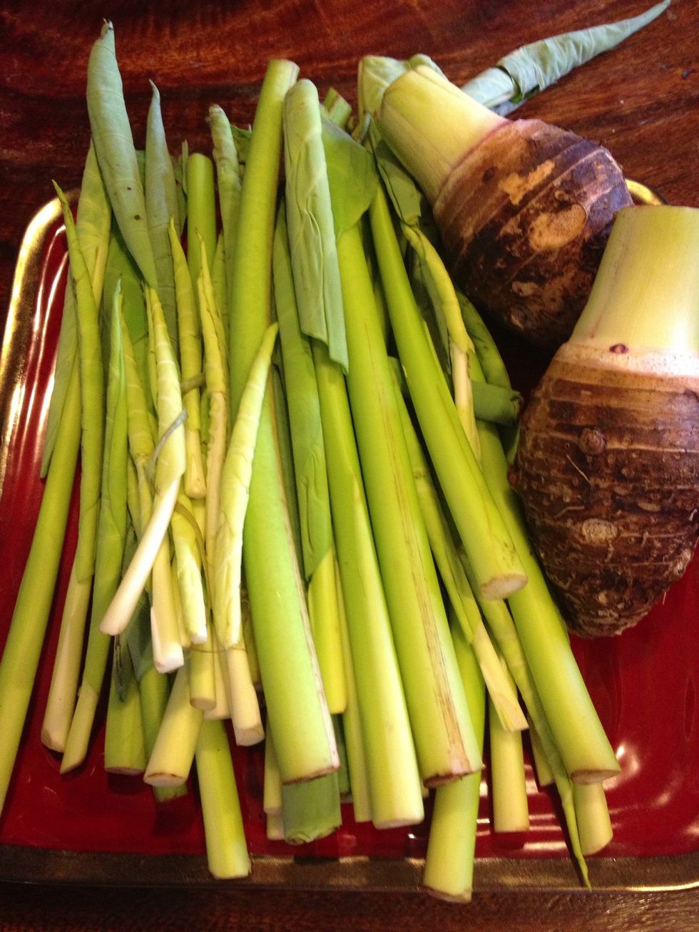 taro stems and bulb...