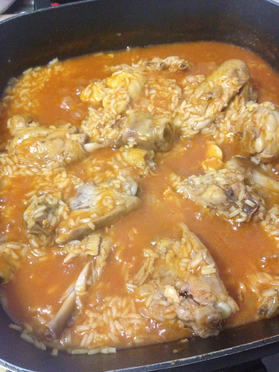 Taste rice after about 15 minutes. If a little dry, add a bit more juice. Taste again in 5 minutes and repeat until desired texture.