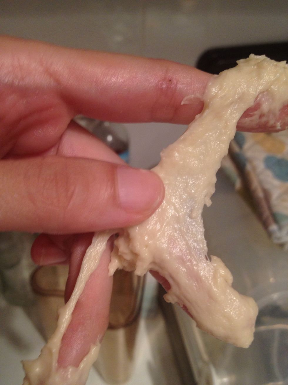 Taste the dough by trying to strech it into thin film.