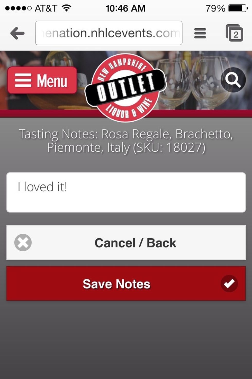 Tasting notes are very simple to add.