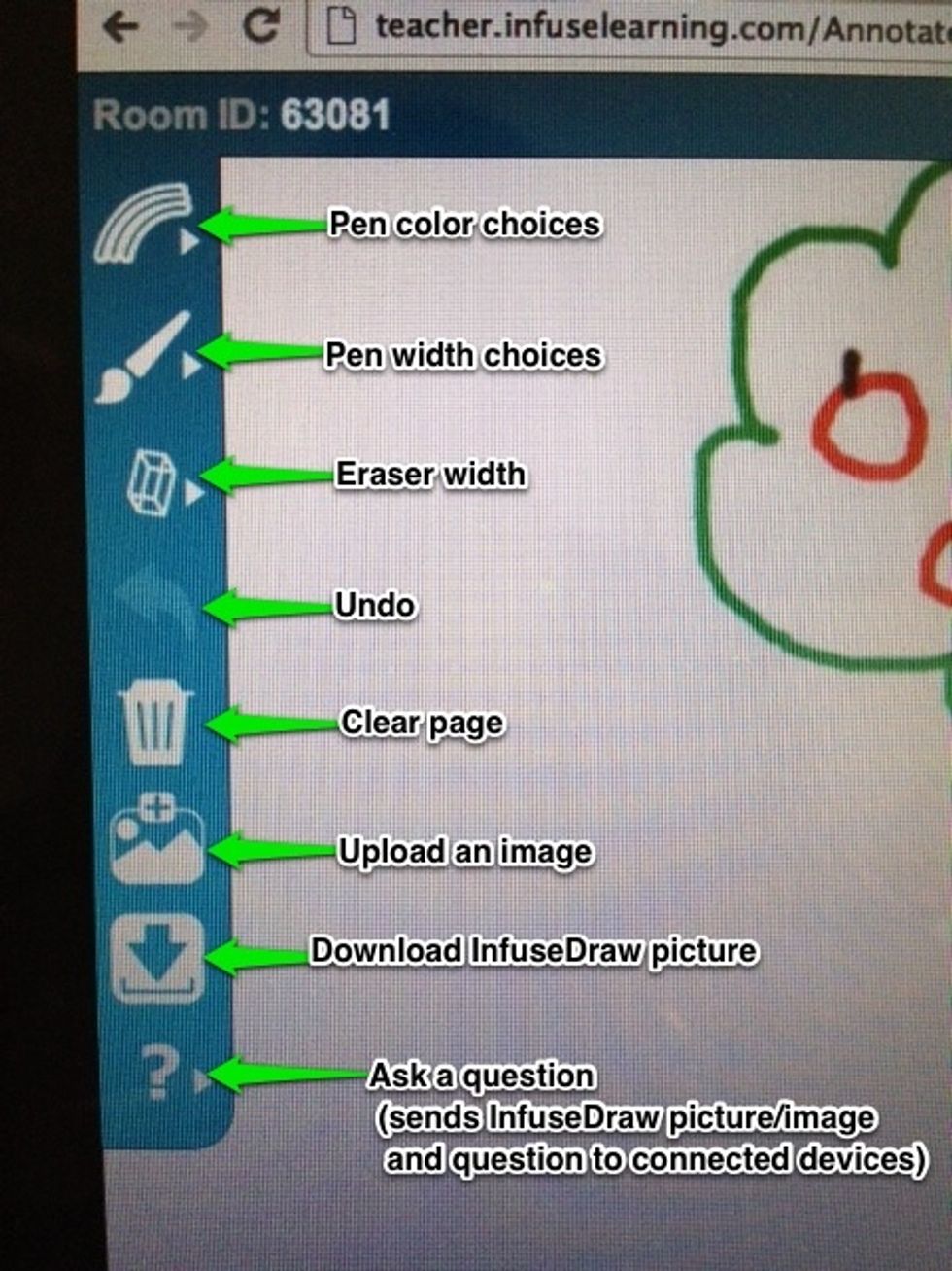 Teacher View: current InfuseDraw tools