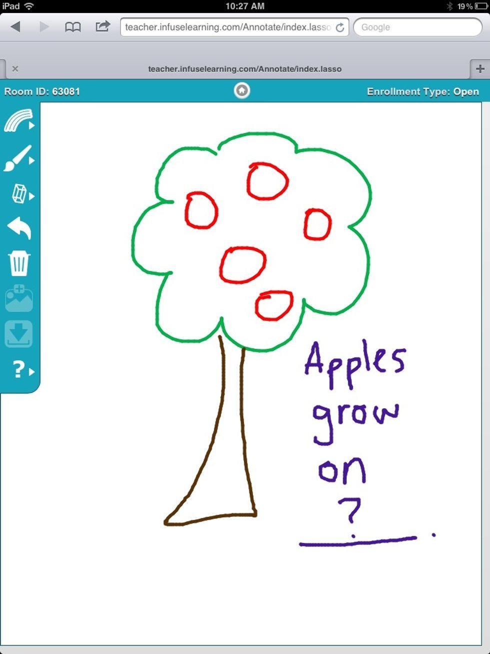 Teacher View: Use the InfuseDraw tools on the left side to create visuals.