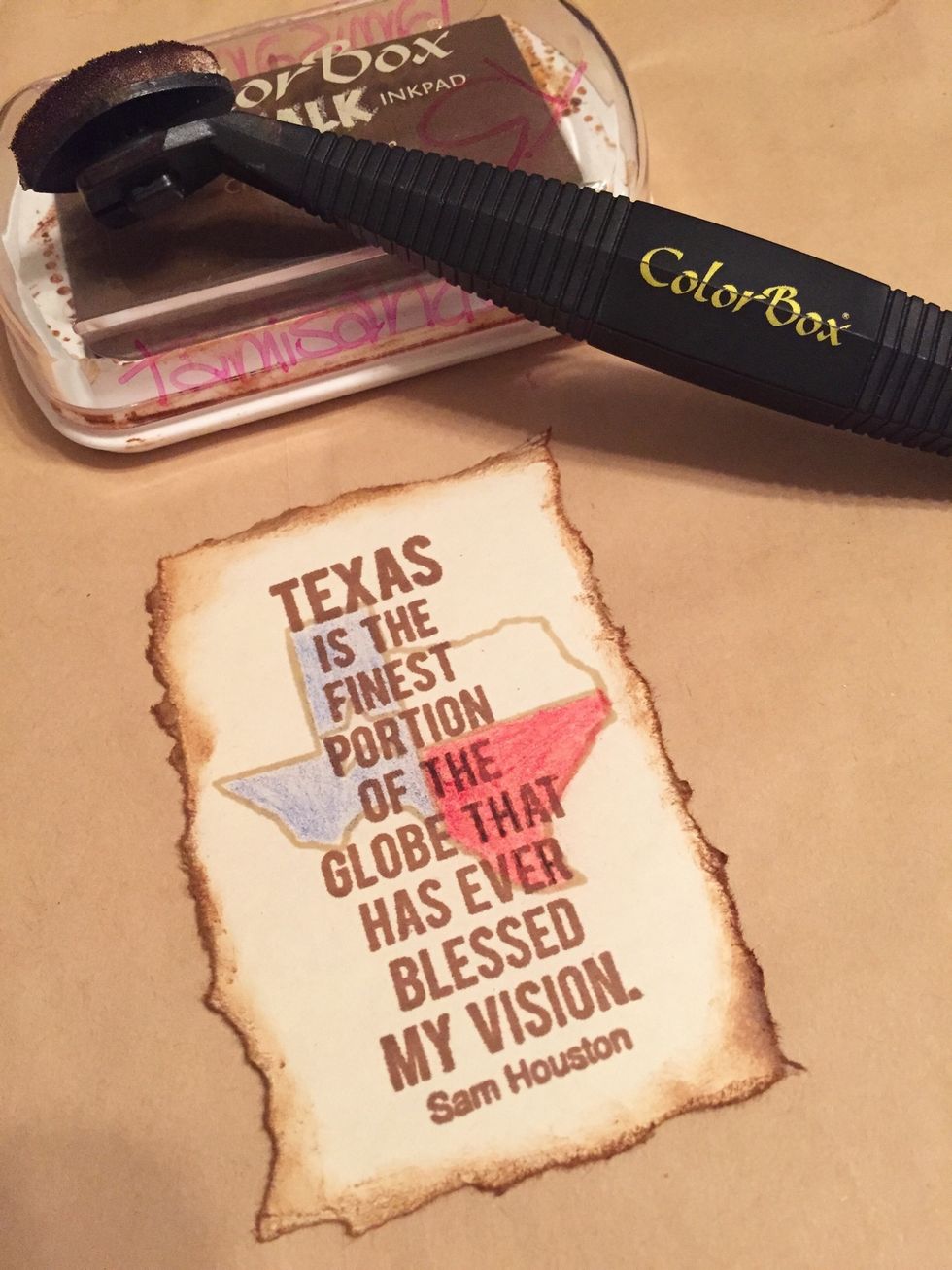 tear around edges and distress using Chestnut Roan Chalk Ink applied using Stylus & Tips