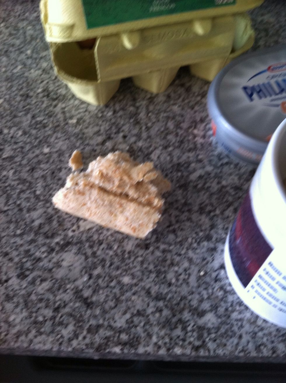 Tear bread into little parts or crumble