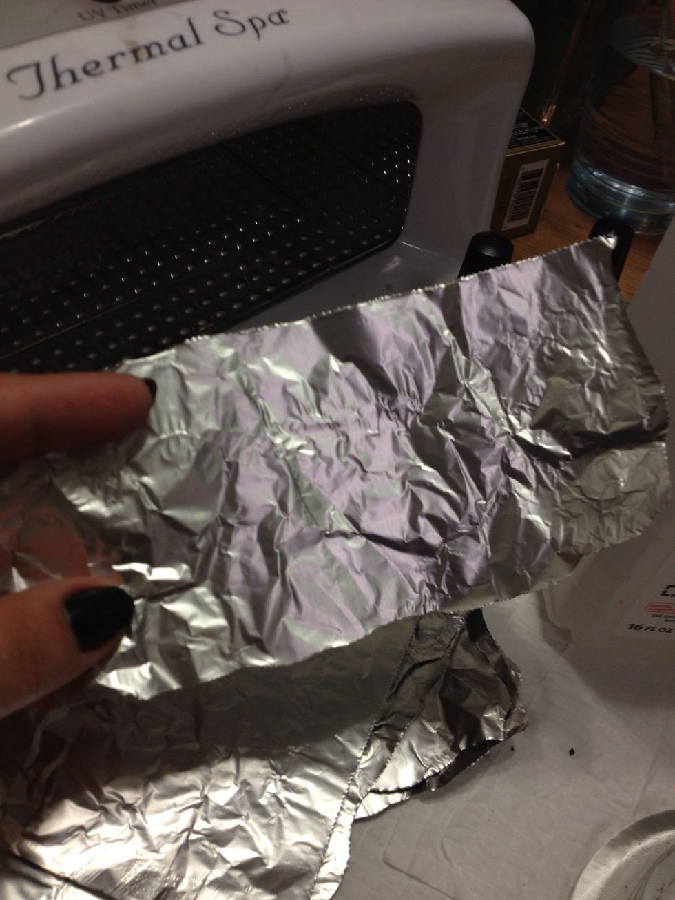 Tear some foil into ten slices.