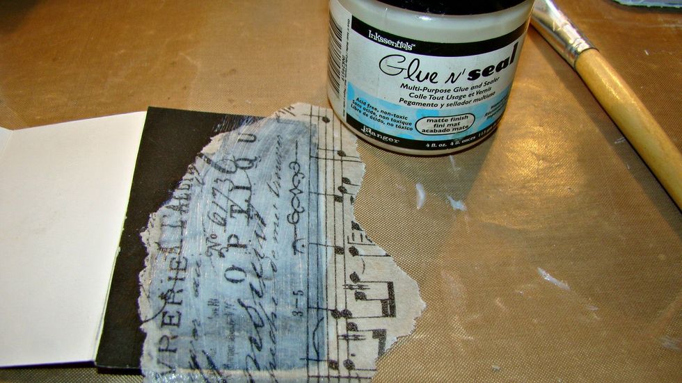 Tear tissue wrap and apply with your chosen adhesive. Cut off excess.