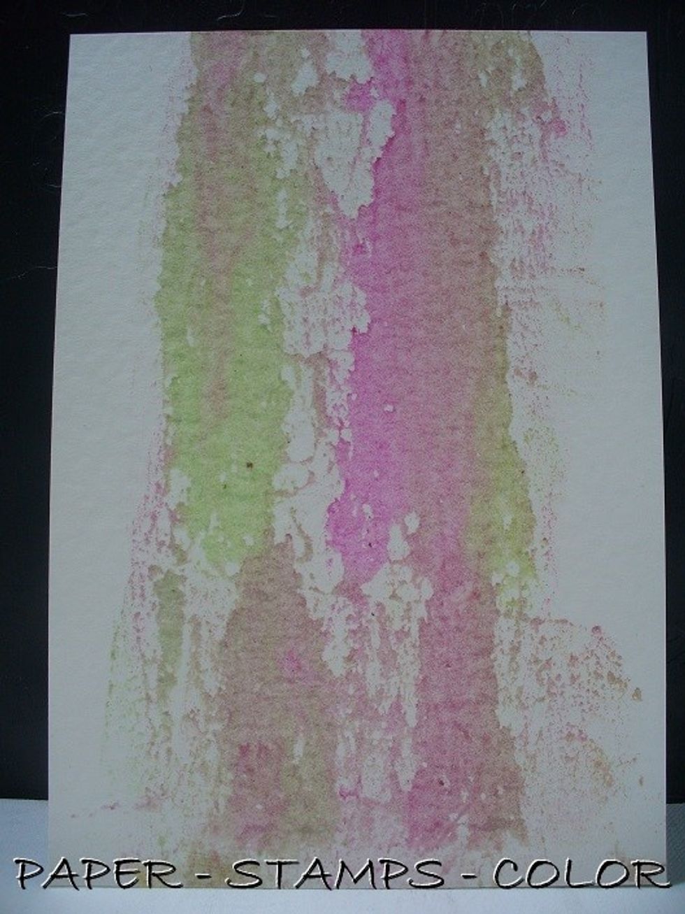 Technique 3 : Brayer the Minx inks left over on the brayer from technique 2 to cardstock by rolling it over the surface. LOVE the effect.