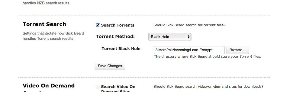 Tell Sickbeard where to put the .torrent-files (let's call it "Folder A")