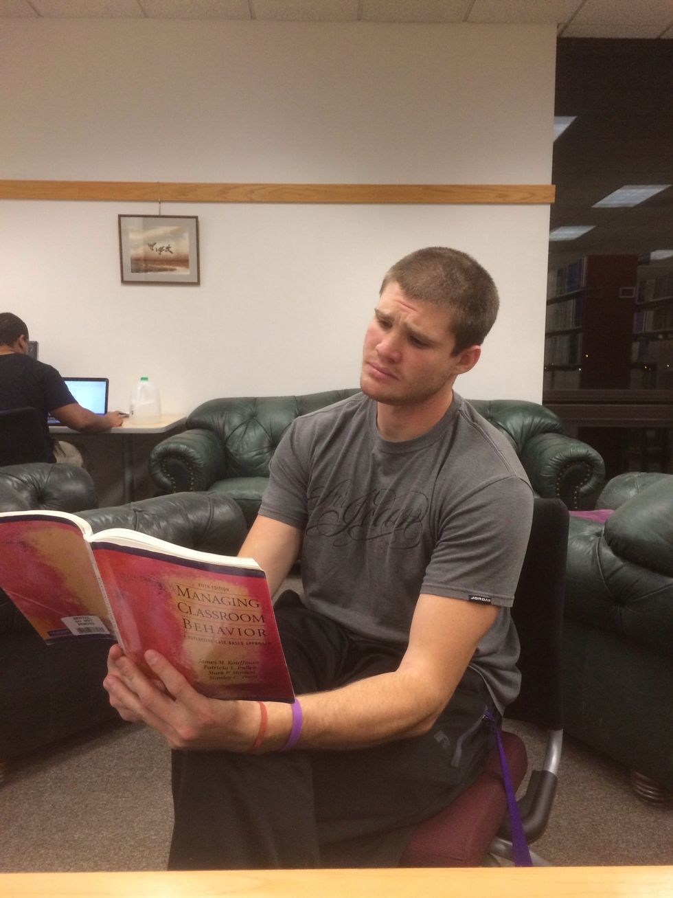 Tell someone you don't play sports in college.