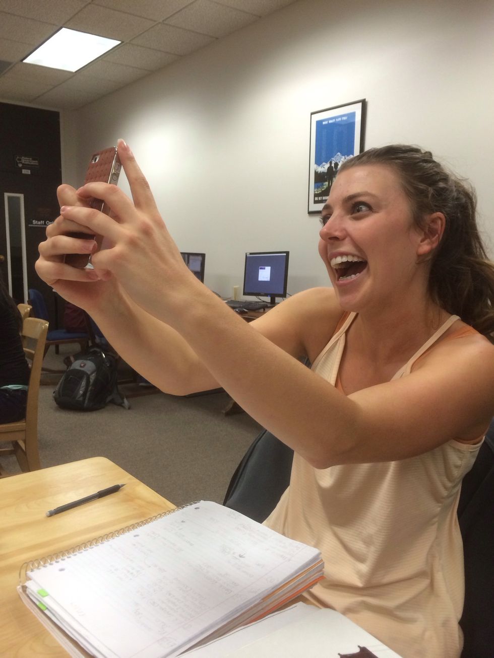 Tell someone you're snapchatting.