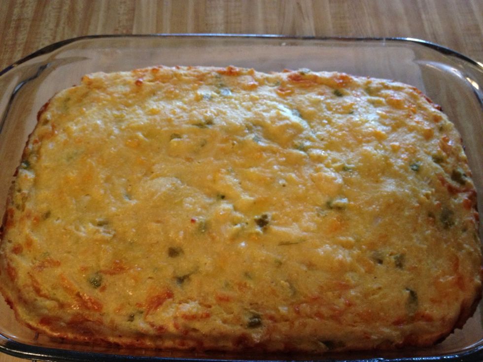 Test with toothpick, should come out clean. Let cool