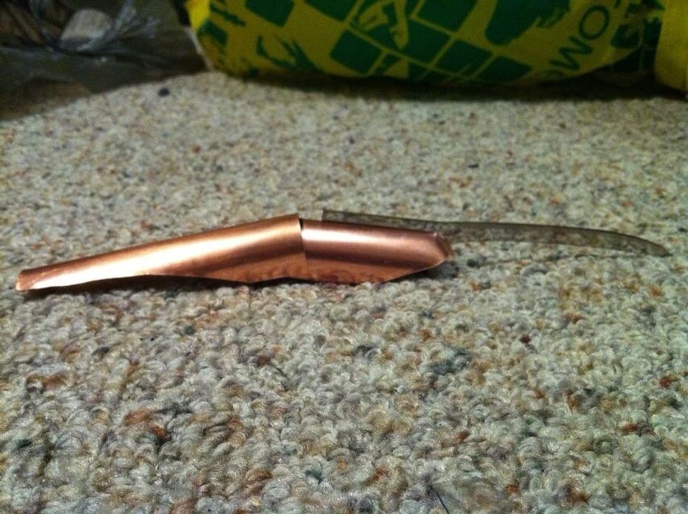 Testing the blades, the inner round part should match the shape of the finger tip. You can use scotch tape to hold them and see how they look.