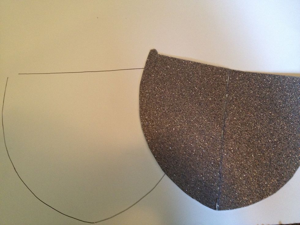 than I traced and cut a 1/2 inch smaller version of the spade onto the silvery sheened paper. note: I trace on the back so that if I cut it funky, the marker or pencil doesn't show up on the front.